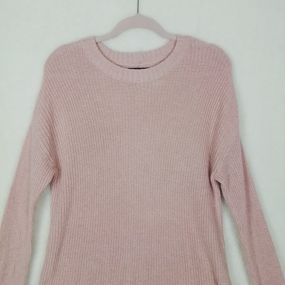 American Eagle Cotton Blend Knit Sweater Size Medium in Pink - Picture 3 of 12